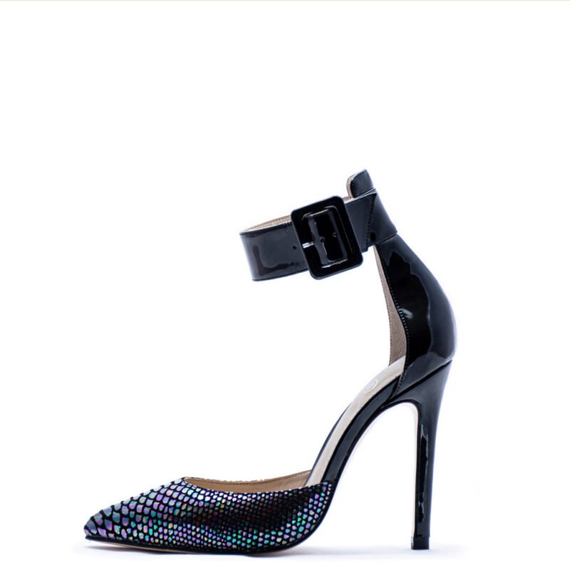 black purple and green heels for men and women