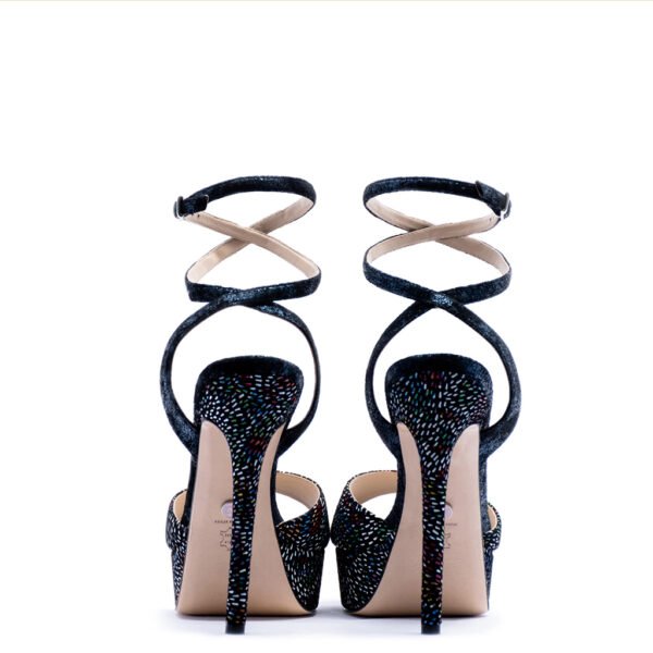 black strappy heels for men and women