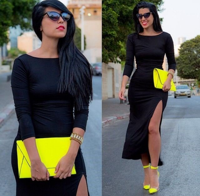 How To Match Neon Shoes Black Dress