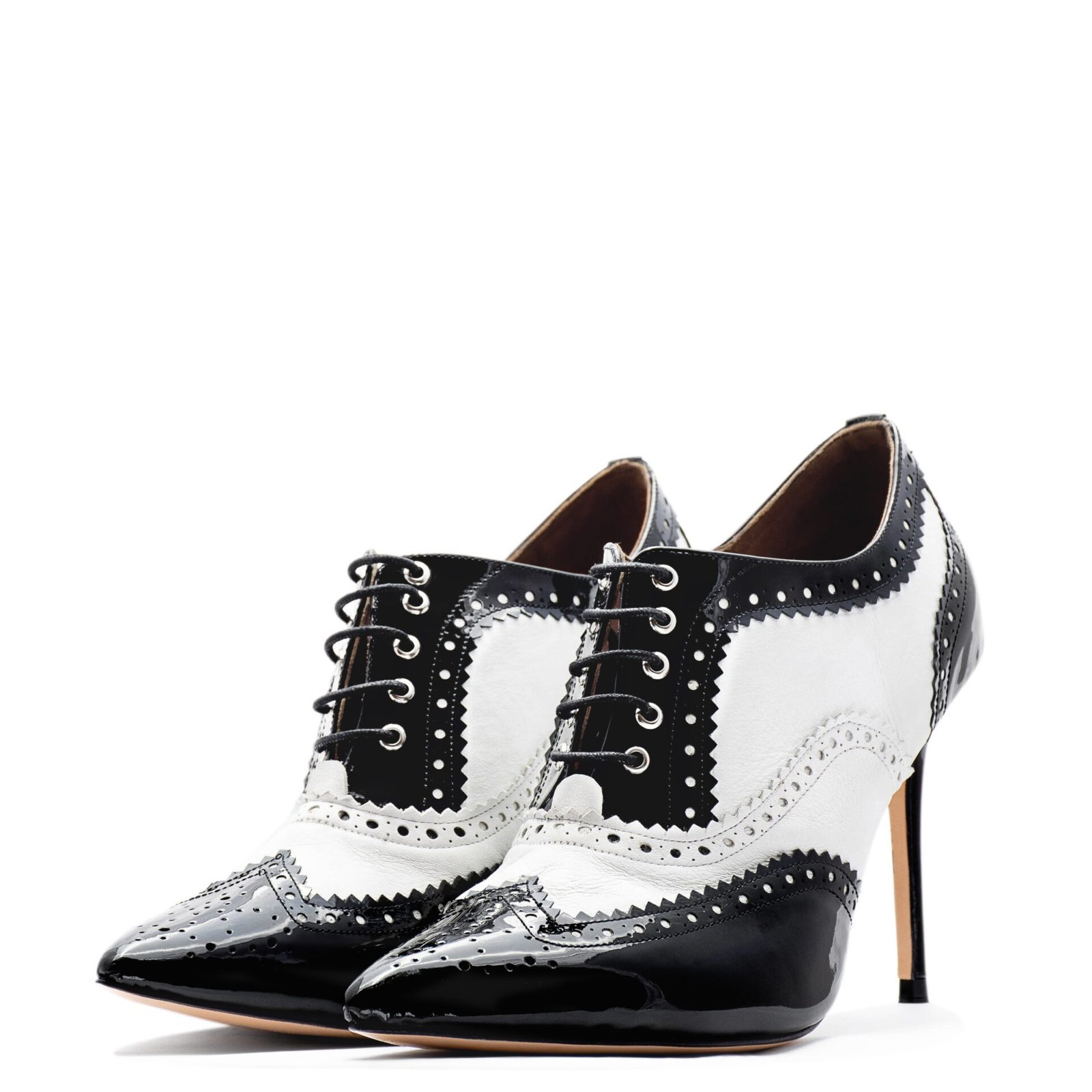 black & white oxford pump heels for men & women