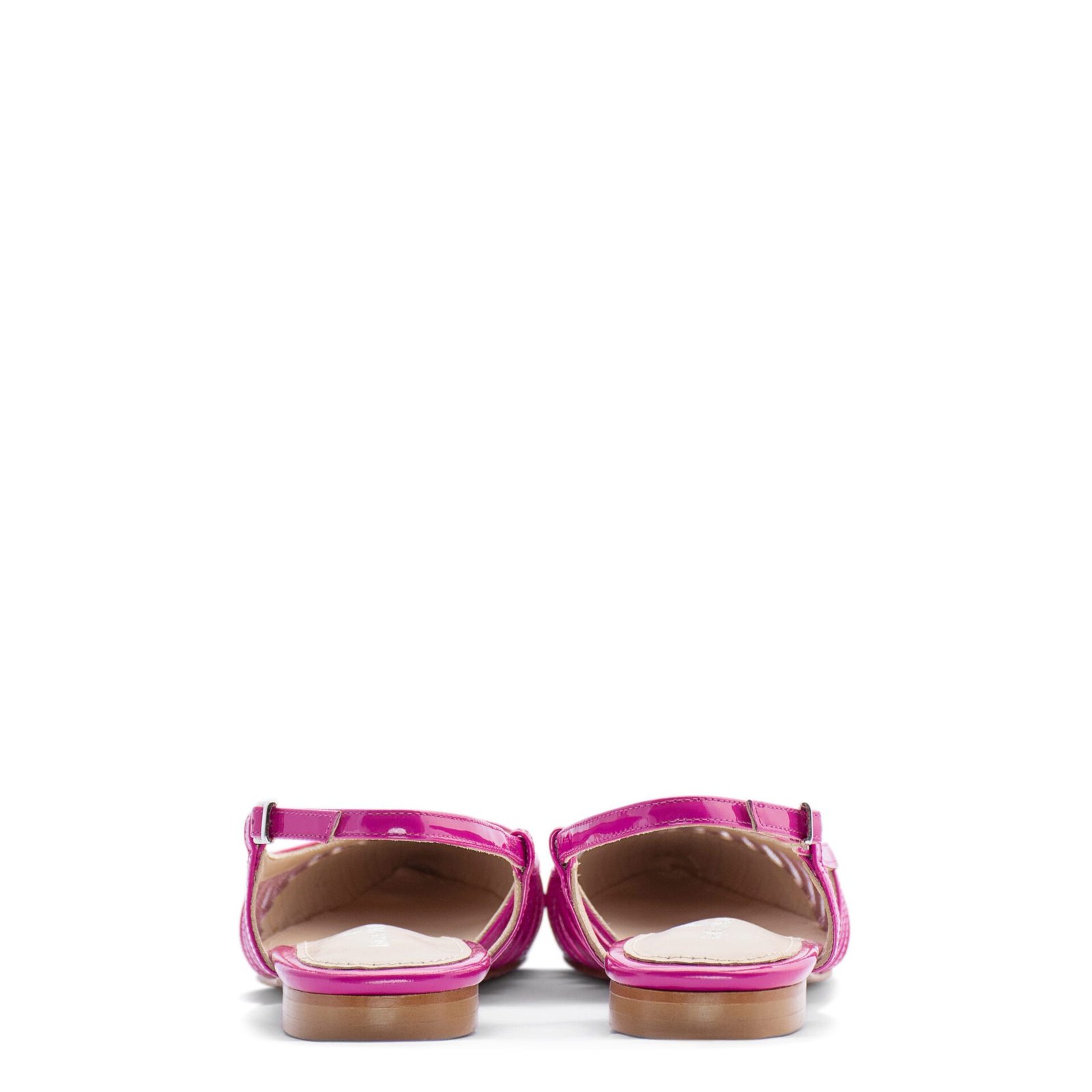 Pink slingback flat bridal shoes