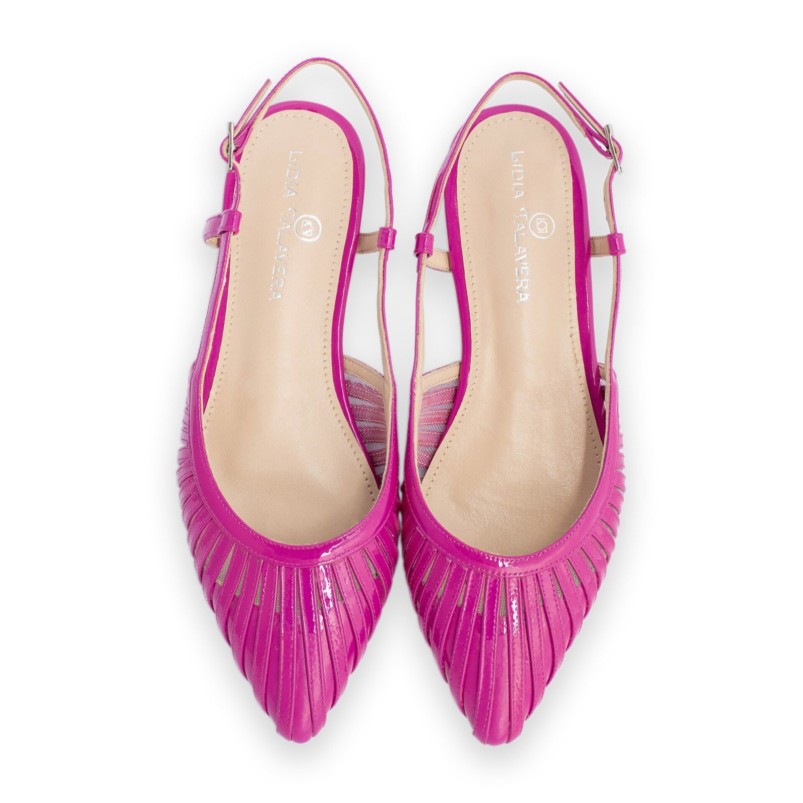 Pink flat wedding shoes