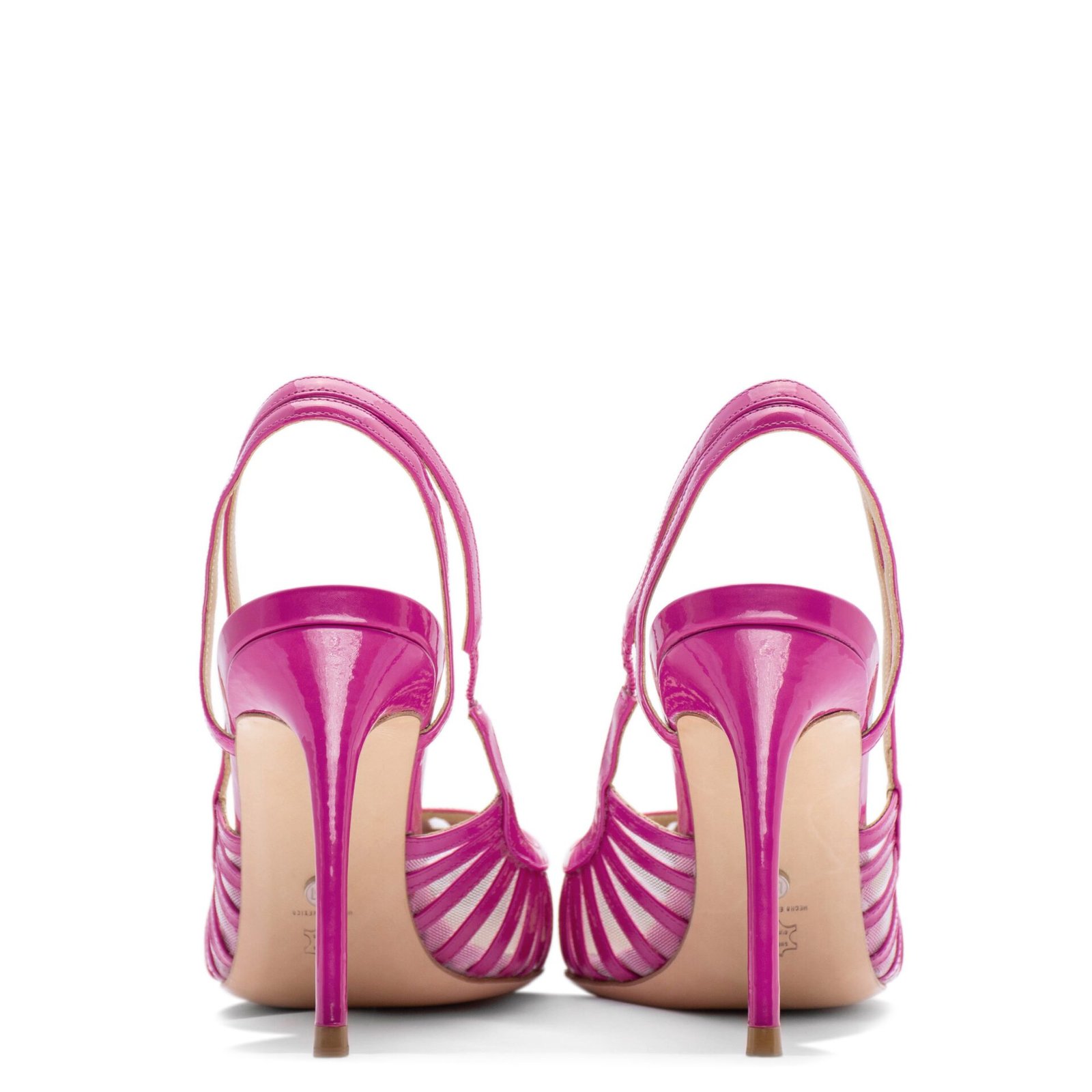 pink strappy bride & bridesmaids shoes