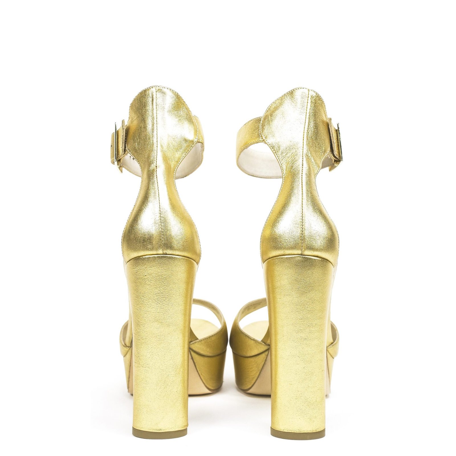 gold strappy platform shoes