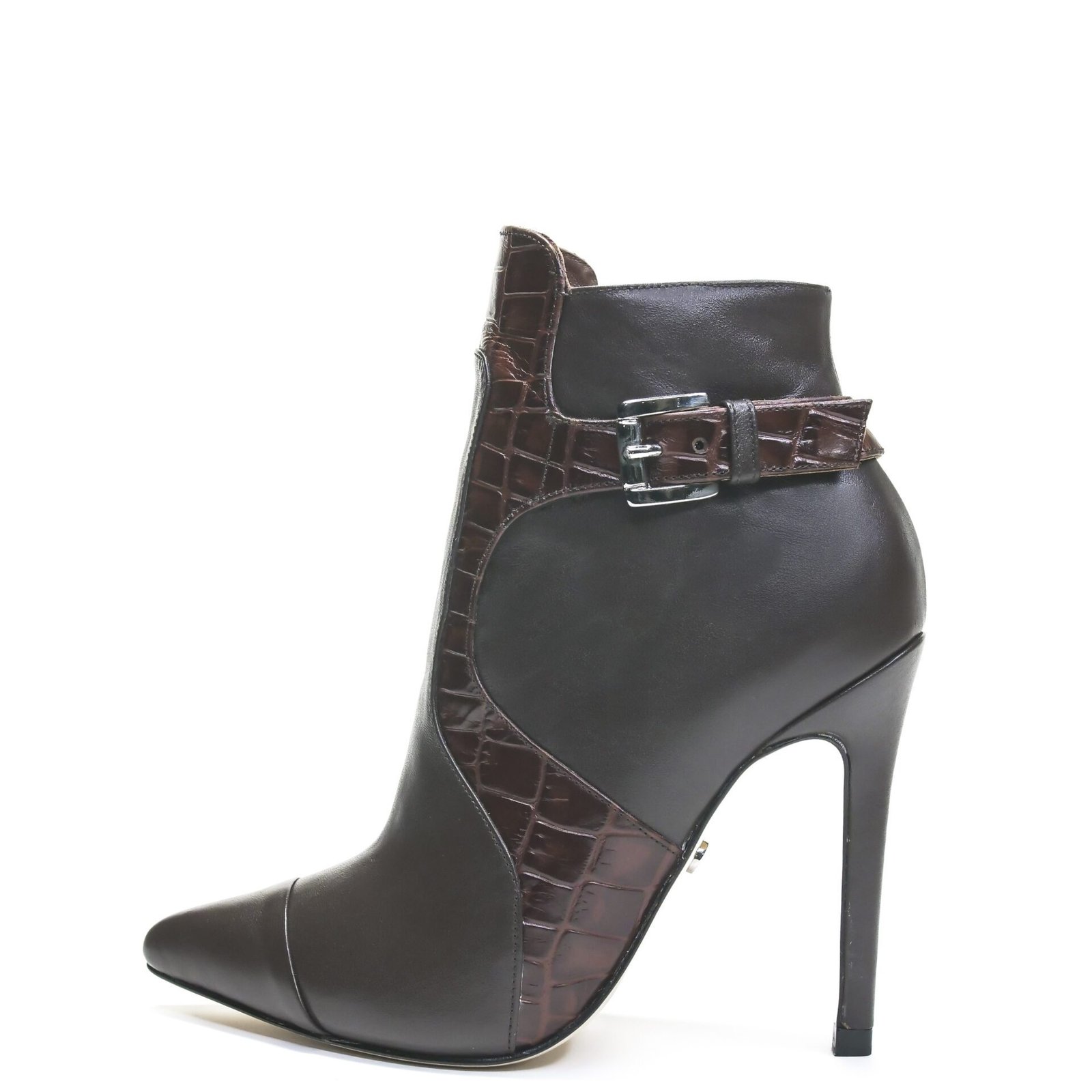 brown ankle bootie with heel for men & women