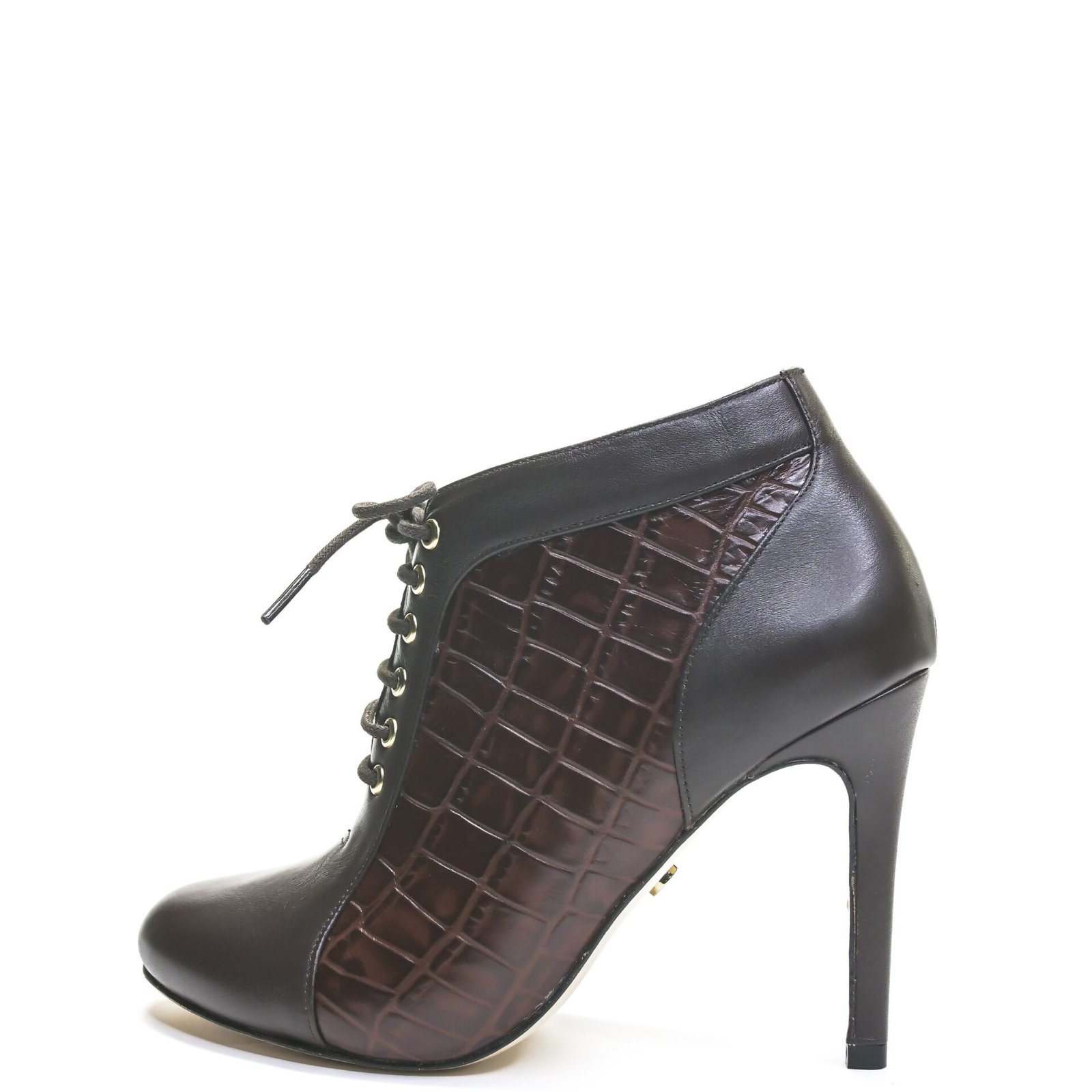 dark brown ankle boot high heel for men & women