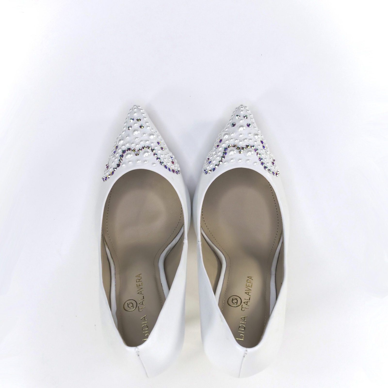 Extra Wide Bridal shoes with crystals