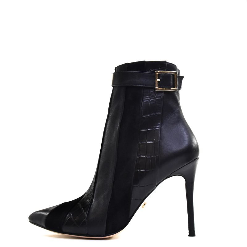 Black high heel boot for men & women