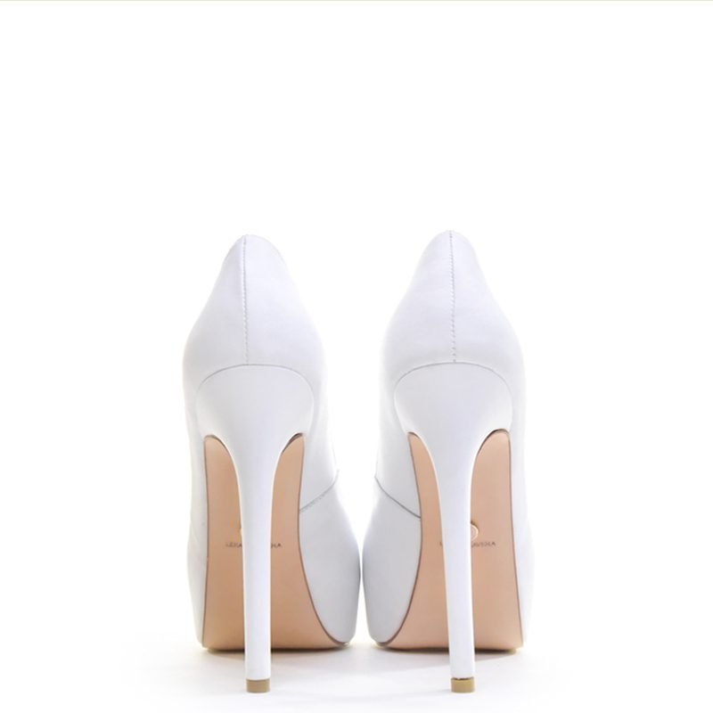 white wedding high heels