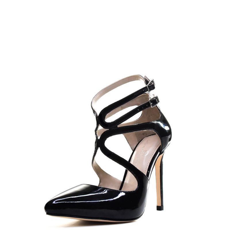 Wide Strappy pointed-toe pump