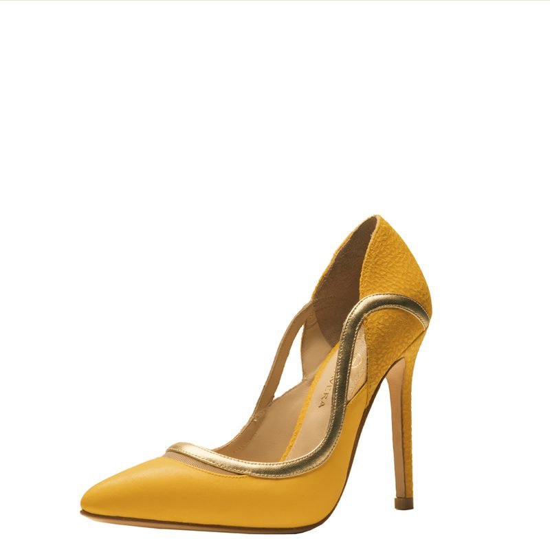 yellow & gold wide womens shoes
