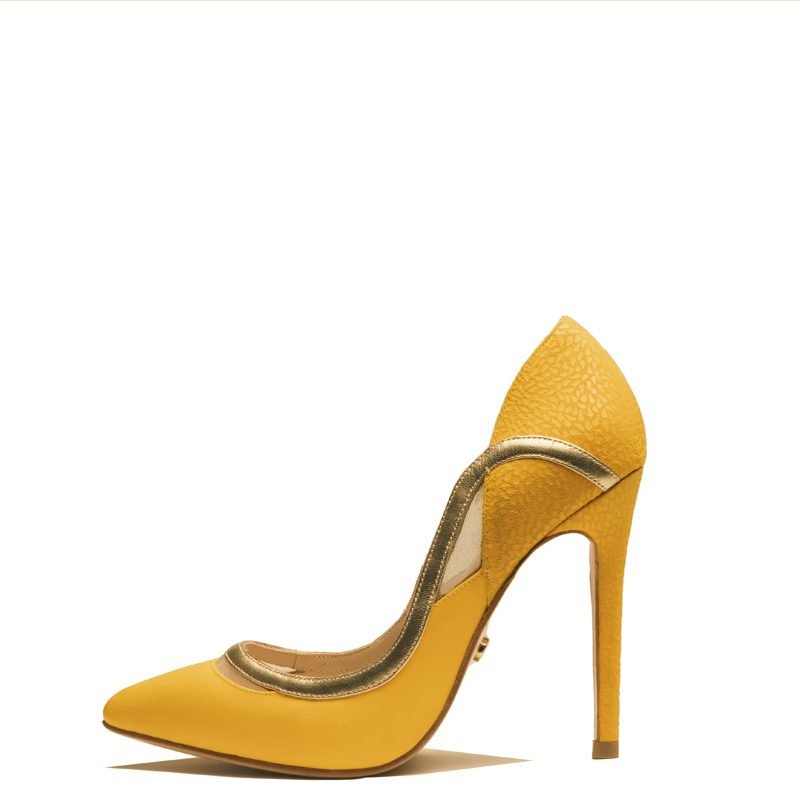 yellow pointed toe wide shoes