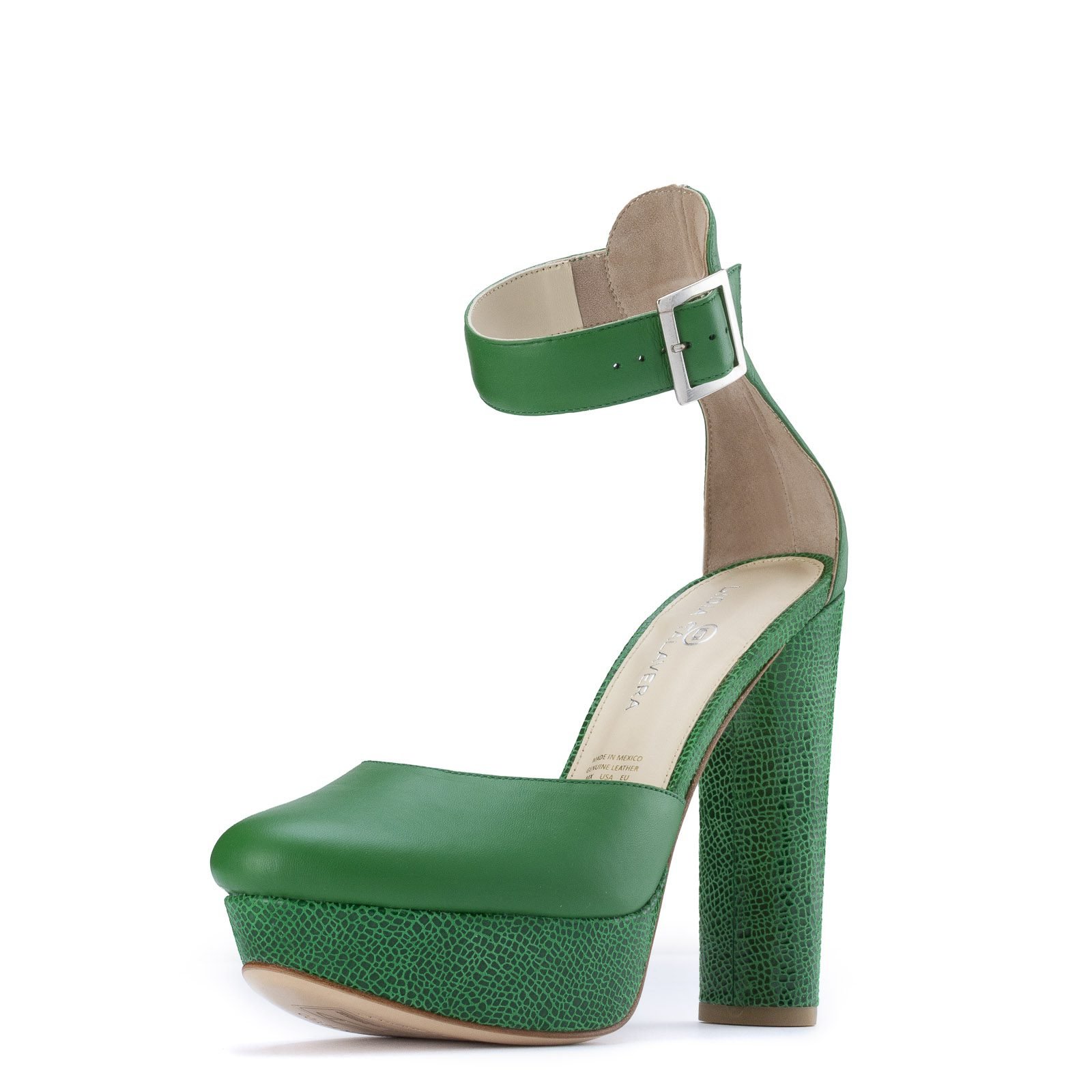 Green Platform High Heels