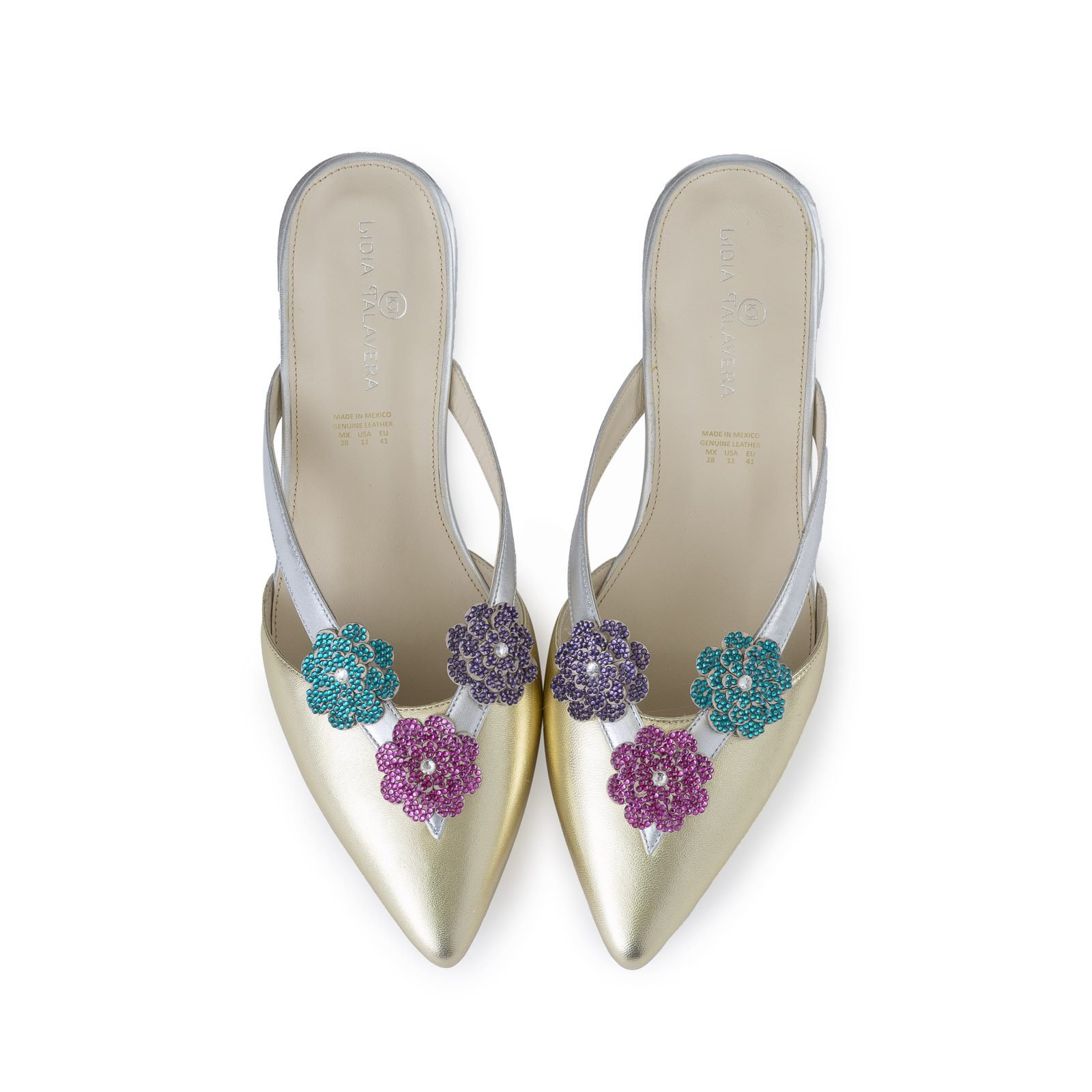 bridal flats with flowers
