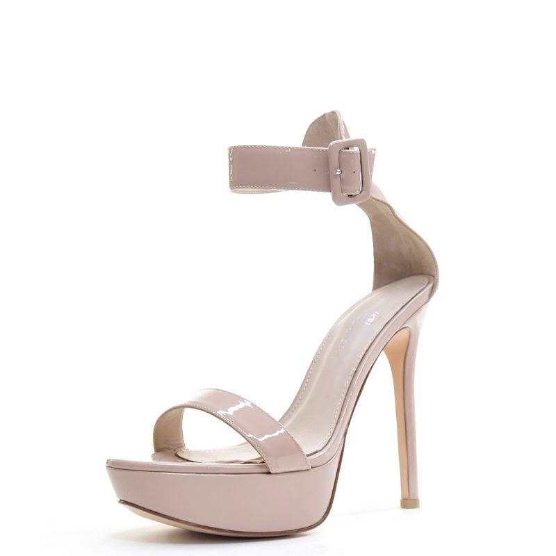 nude sandals with buckle