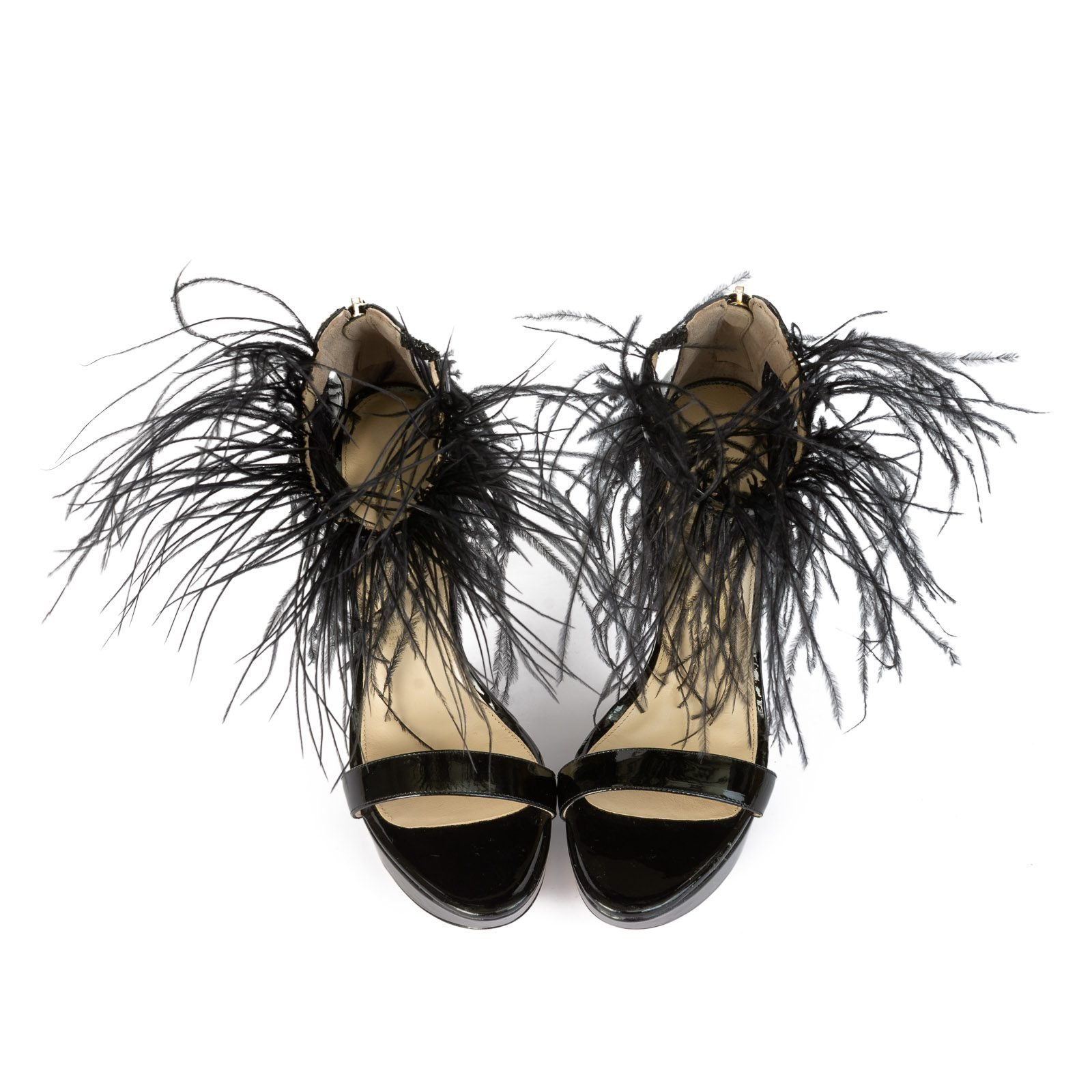 Sexy womens sandal with feathers